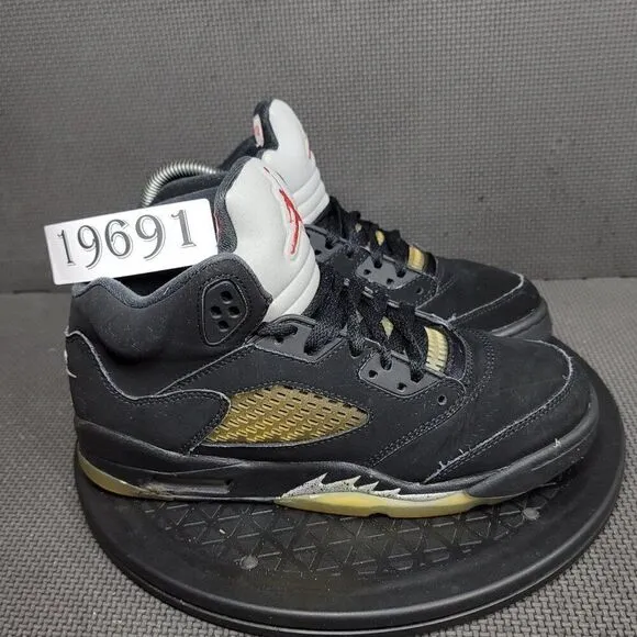 Jordan 5 Retro Shoes Youth Sz 5.5 Black Gray Athletic Trainers Sneakers