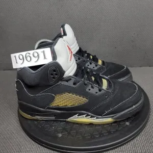 Jordan 5 Retro Shoes Youth Sz 5.5 Black Gray Athletic Trainers Sneakers