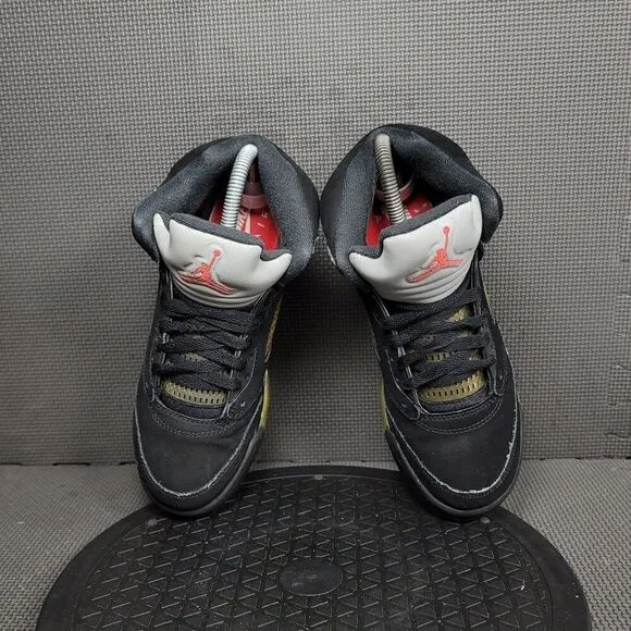 Jordan 5 Retro Shoes Youth Sz 5.5 Black Gray Athletic Trainers Sneakers