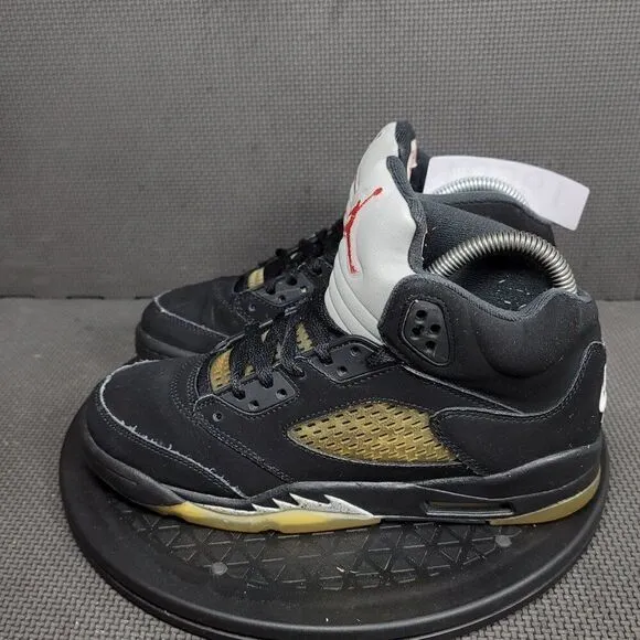 Jordan 5 Retro Shoes Youth Sz 5.5 Black Gray Athletic Trainers Sneakers