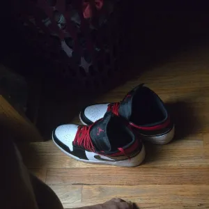 Jordan Athletic Shoes - Black, Red, and White