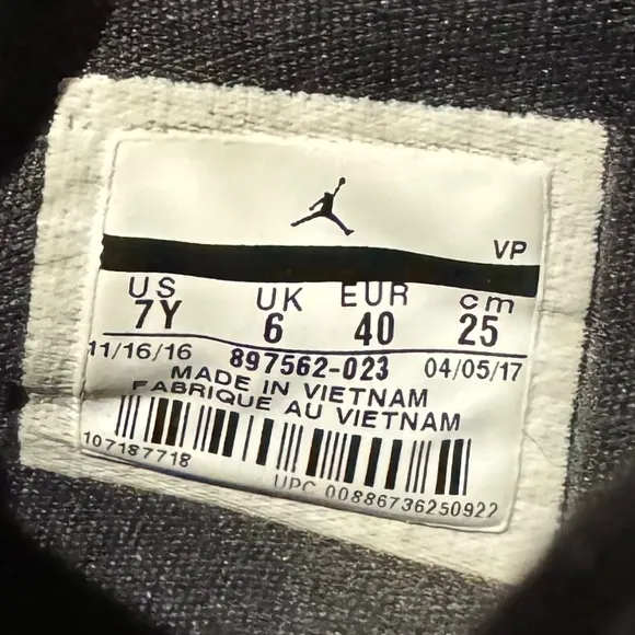 Jordan Basketball XXXI Black Grey Low Athletic Sneakers Running Shoes US Size 7