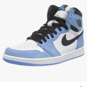 Jordan Blue and White Athletic Shoes with Perforated Design
