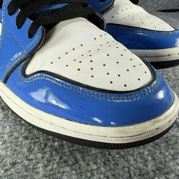 Jordan 1 Mid Signal Blue Mens 10.5 Shoes Athletic Sneakers White Black