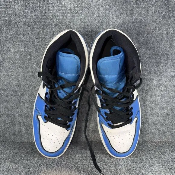 Jordan 1 Mid Signal Blue Mens 10.5 Shoes Athletic Sneakers White Black