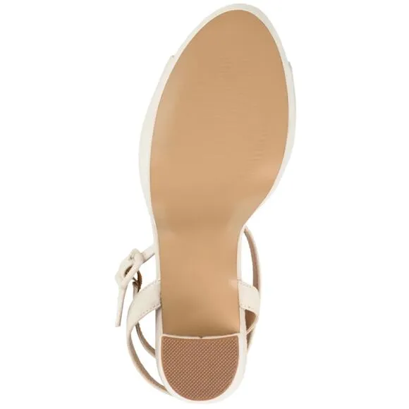 Journee Women's Nairri Platform Block Heel Dress Sandals Nude Size 9 1/2 W