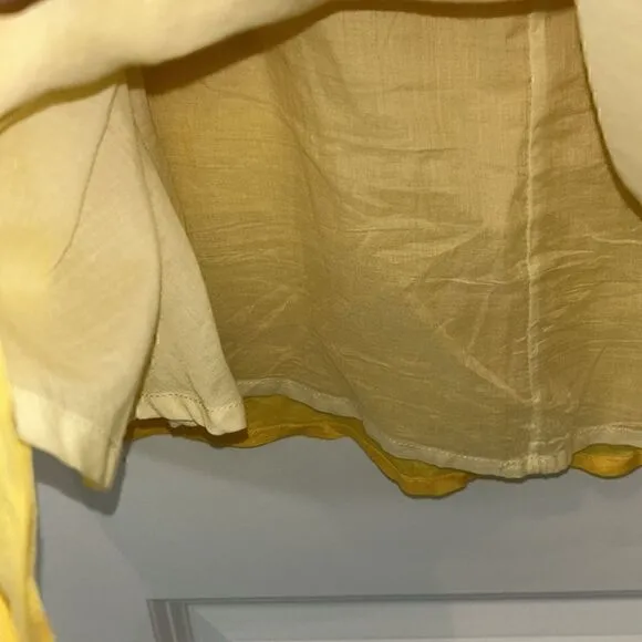 KALITA UTOPIA LINEN MINI DRESS IN YELLOW Sz M US6 EUC