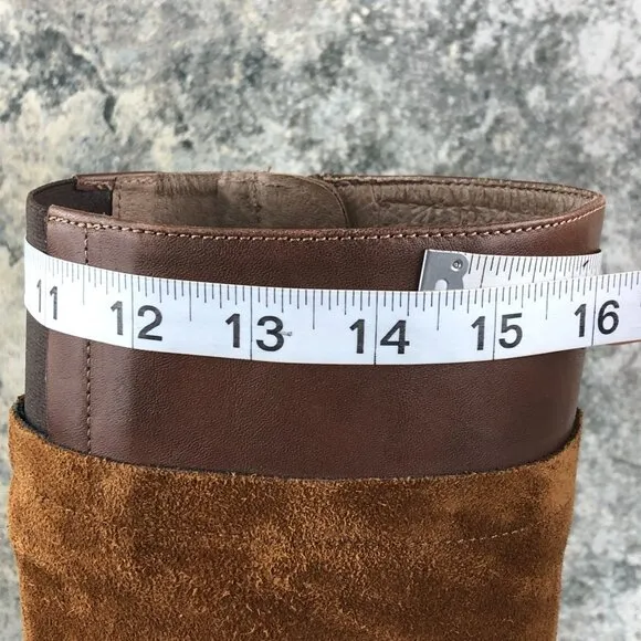 Kanna Women's Size 36 Brown Leather Suede High Heel Buckle Knee High Boots