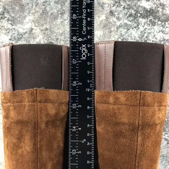 Kanna Women's Size 36 Brown Leather Suede High Heel Buckle Knee High Boots