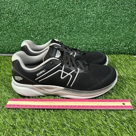 Karhu Fushion Ortix 3.5 Mens 10‎ Black Gray Shoes Sneakers Athletic Running NEW