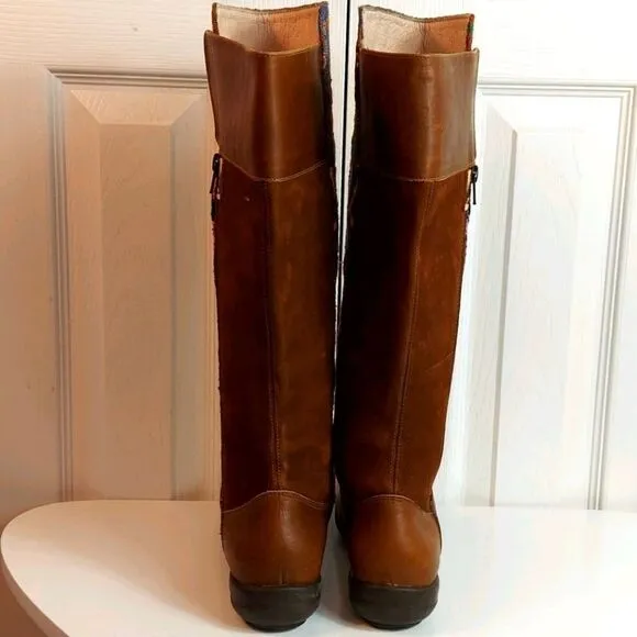Karim Corzo Embroidered Tall Leather Boots Sz 36