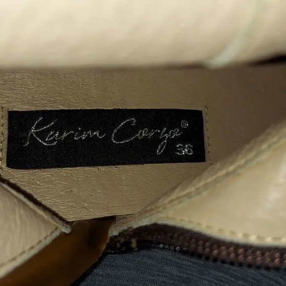 Karim Corzo Embroidered Tall Leather Boots Sz 36