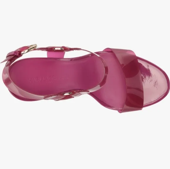 Karl Lagerfeld Paris Cieone Clear Vinyl Dress Sandals Size 10 New