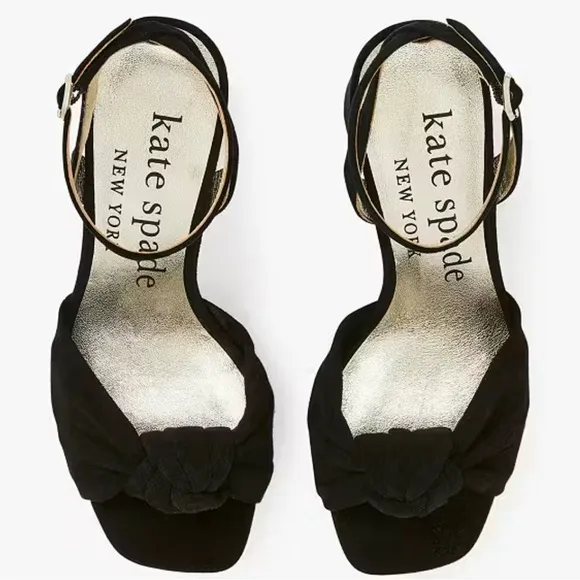 Kate Spade Black Suede Confetti Platform Sandals Sz. 9B