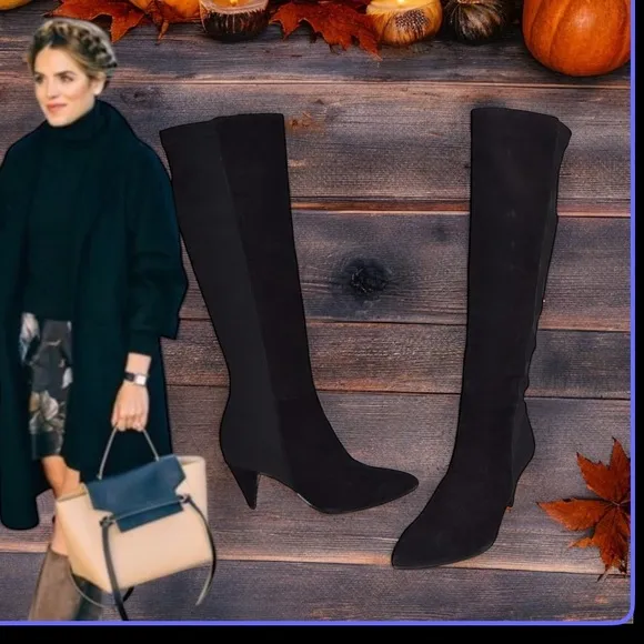 Kate Spade Black Suede NESSA Boots 9.5