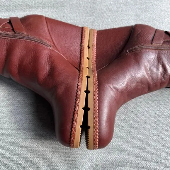 Kate Spade Brown Leather Wedge Knee-High Boots Sz: 9
