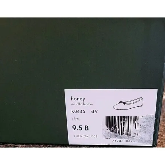 KATE SPADE NEW YORK Honey Metallic Leather Ballet Flats SZ 9.5 B New In Box NIB