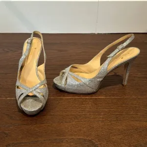 Kate Spade Women’s Silver Sparkle Dress Shoes Size 7.5