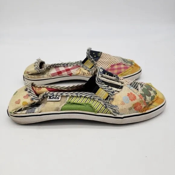 Keds Shoes Women's 8.5 Multicolored Patchwork Slip On Flats