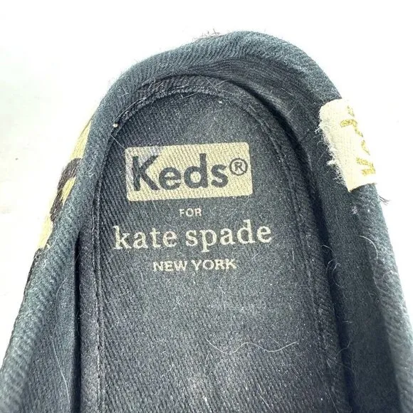 Keds X Kate Spade 7.5 Double Decker Calf Hair Leopard Slip On Mules Womens Shoes