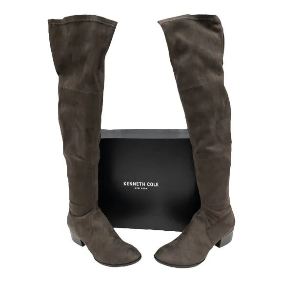 Kenneth Cole New York  Adelynn Over The Knee Boots 8.5 Women's Asphalt Brown