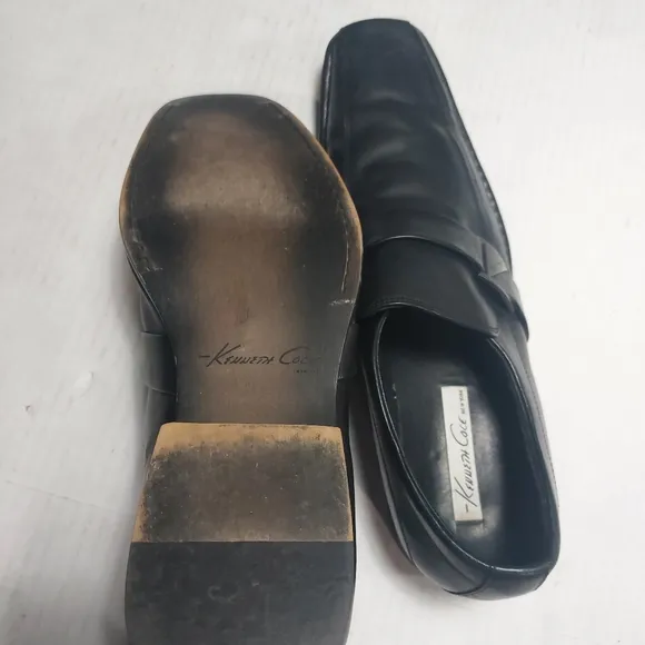 Kenneth Cole New York Men's Black Leather Black Dress Shoes Size 12M