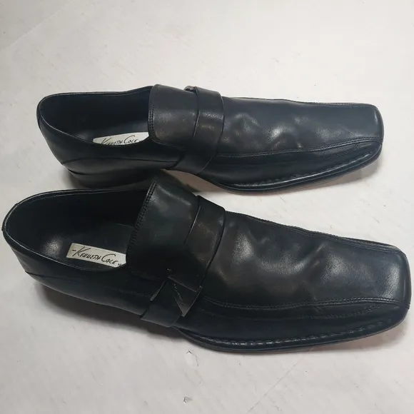 Kenneth Cole New York Men's Black Leather Black Dress Shoes Size 12M