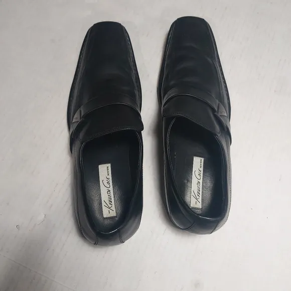 Kenneth Cole New York Men's Black Leather Black Dress Shoes Size 12M