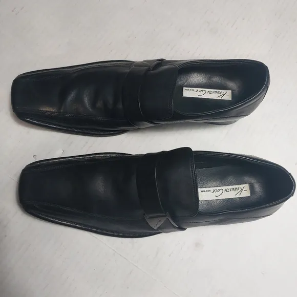 Kenneth Cole New York Men's Black Leather Black Dress Shoes Size 12M