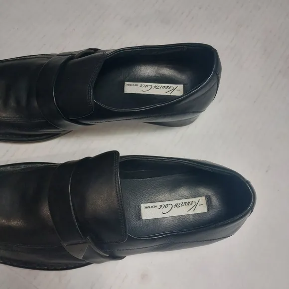 Kenneth Cole New York Men's Black Leather Black Dress Shoes Size 12M