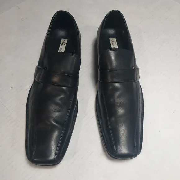 Kenneth Cole New York Men's Black Leather Black Dress Shoes Size 12M