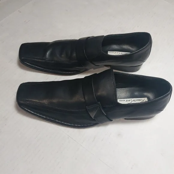 Kenneth Cole New York Men's Black Leather Black Dress Shoes Size 12M