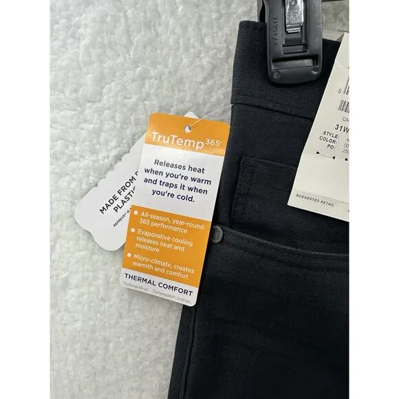 Kenneth Cole Reaction Black Canvas Slim Fit 5-Pocket Pants Mens Size 31W x 30L