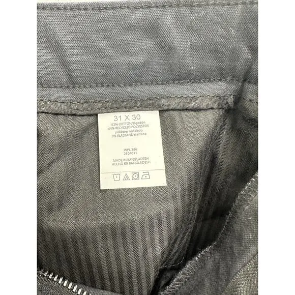 Kenneth Cole Reaction Black Canvas Slim Fit 5-Pocket Pants Mens Size 31W x 30L