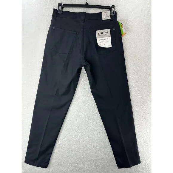 Kenneth Cole Reaction Black Canvas Slim Fit 5-Pocket Pants Mens Size 31W x 30L