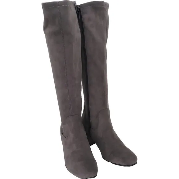 Kenneth Cole Reaction Stretch Knee High Boots Shitake Gray EU 39 Size 8