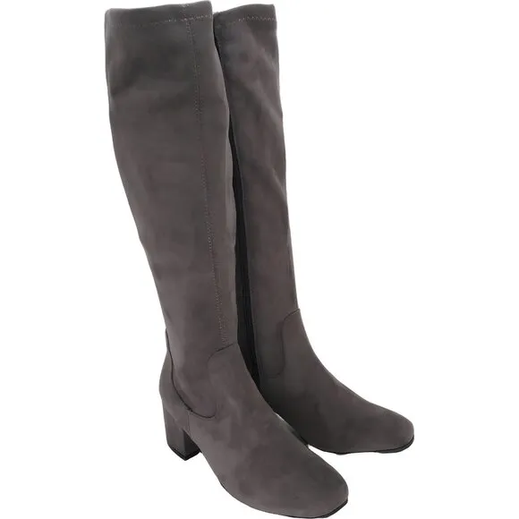 Kenneth Cole Reaction Stretch Knee High Boots Shitake Gray EU 39 Size 8