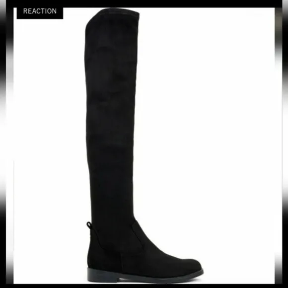 Kenneth Cole Reaction Wind-Y knee high faux suede boots black sz 6