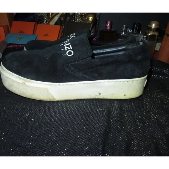 KENZO K-Skate canvas platform sneakers in black slip on 40 men's 8 women's 10