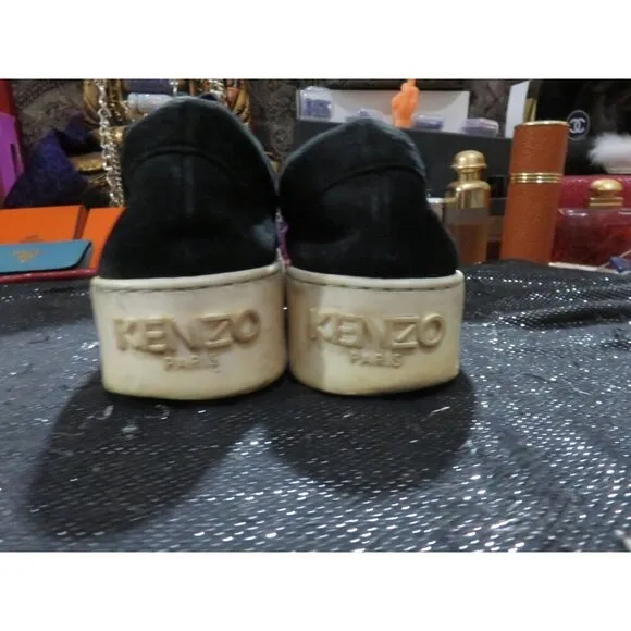 KENZO K-Skate canvas platform sneakers in black slip on 40 men's 8 women's 10
