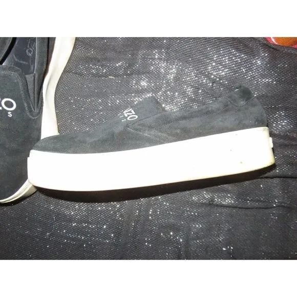 KENZO K-Skate canvas platform sneakers in black slip on 40 men's 8 women's 10