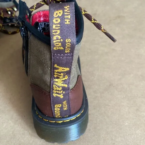 Kids Dr Martens 1460 Panel Toddler Medium Brown Khaki 12 US