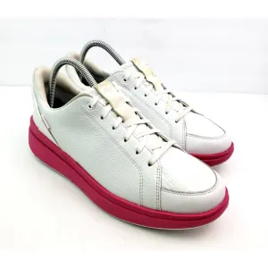 Kizik Sydney Womens Size 9.5 White Pink Leather Comfort Hands Free Sneaker Shoes