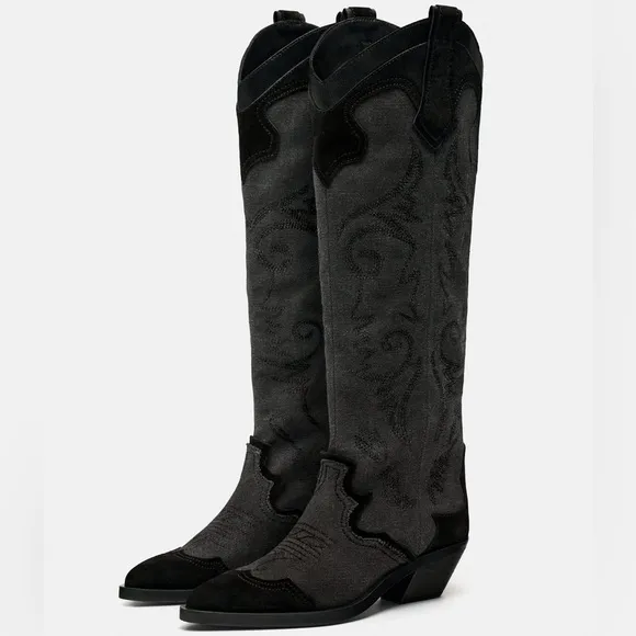 Knee High Cowboy Boots Size 10