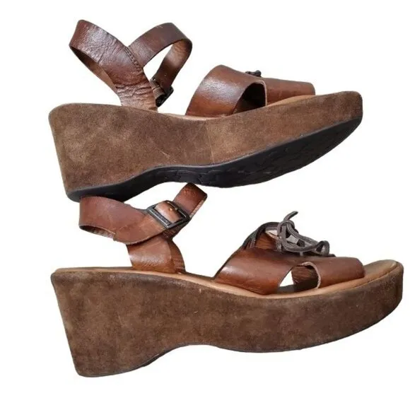 Kork ease platform leather sandals size 10