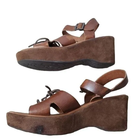 Kork ease platform leather sandals size 10
