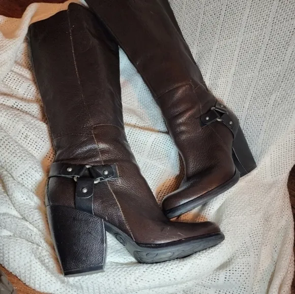 Korkease Leather knee high riding boots 10 NEW‎