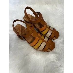 KORKS Women's Willow Strappy Sandal Brown Mid Heel Summer Casual Size 9M NWOB