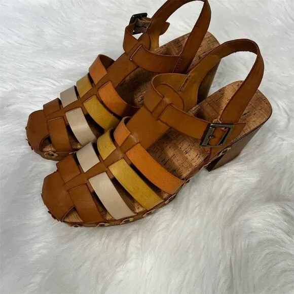 KORKS Women's Willow Strappy Sandal Brown Mid Heel Summer Casual Size 9M NWOB