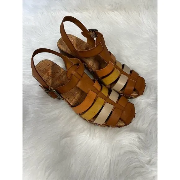 KORKS Women's Willow Strappy Sandal Brown Mid Heel Summer Casual Size 9M NWOB